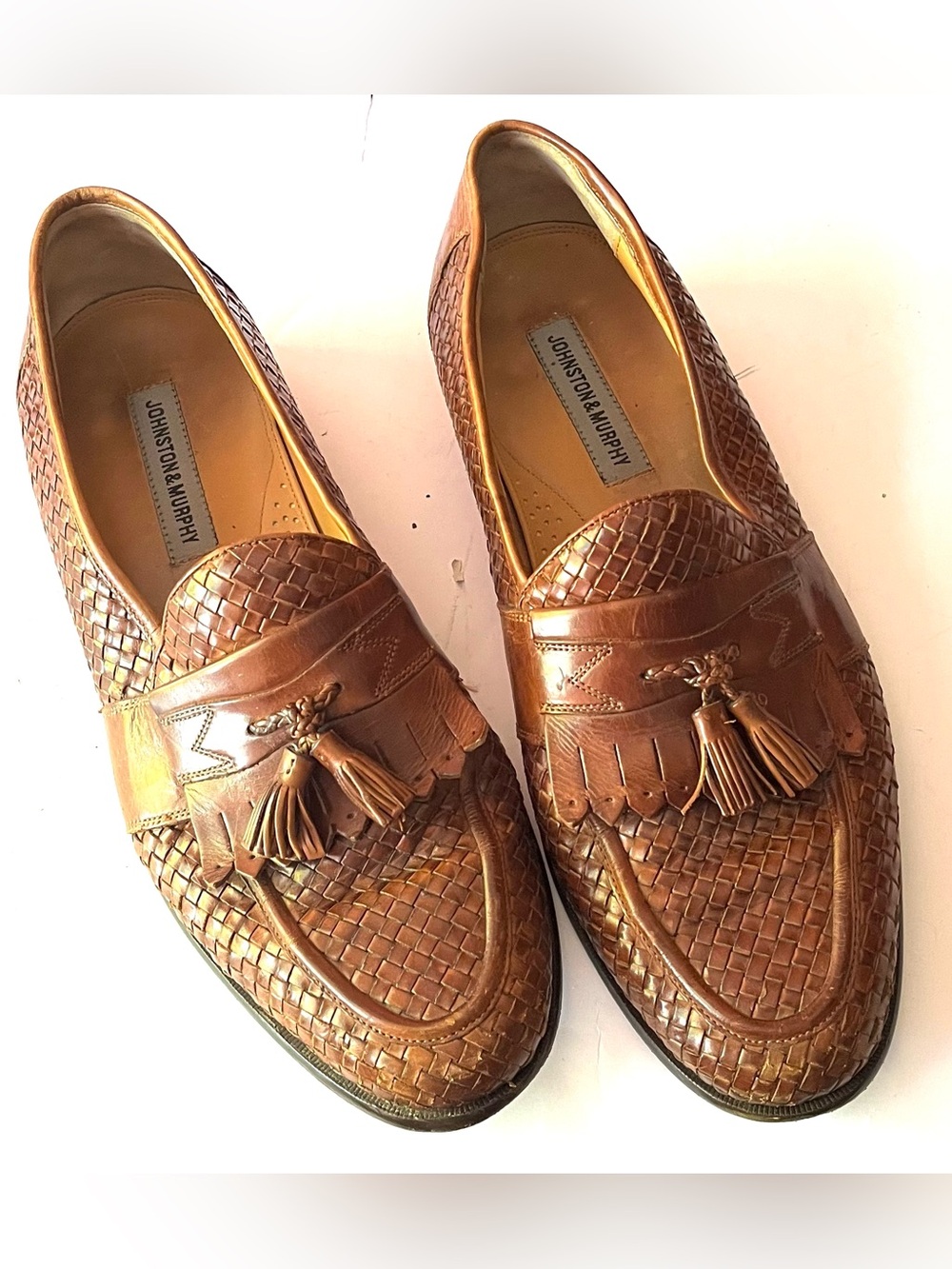 Johnson & Murphy Domani Woven Leather Tassel Men's Loafers